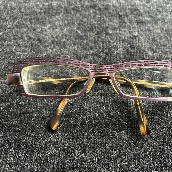 Jean Lafont Paris Violet Cut-Out Metal Architectural Designer Optical Frames OS - Picture 3 of 8